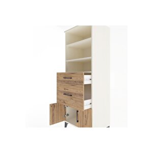 Hyperion Dolap 3 Raflı 2 Çekmeceli 2 Kapaklı 60x44x163 Aytaşı-çam