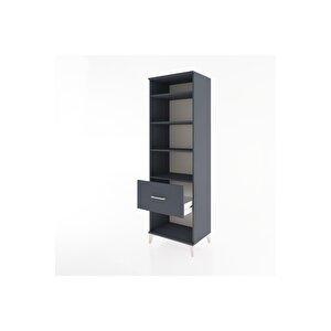 Hyperion Dolap 4 Raflı Tek Çekmeceli 60x44x195 Antrasit-antrasit