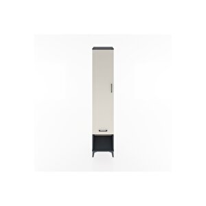 Hyperion Dolap 3 Raflı Tek Çekmeceli Tek Askılı 44x44x221 Antrasit-aytaşı