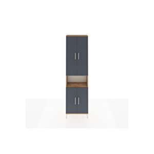 Arges Dolap 5 Raflı 4 Kapaklı 60x30x221 Çam-antrasit