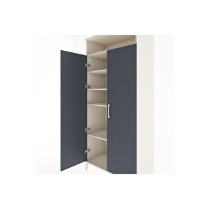 Hyperion Dolap 5 Raflı 2 Kapaklı 88x44x195 Aytaşı-antrasit