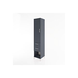 Hyperion Dolap 2 Raflı 2 Çekmeceli Tek Askılı 44x44x221 Antrasit-antrasit