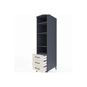 Kronos Dolap 4 Raflı 3 Çekmeceli 44x59x182 Antrasit-aytaşı