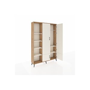 Arges Gardrop 6 Raflı 4 Kapaklı Tek Askılı 132x30x195 Çam-aytaşı