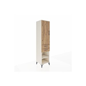 Hyperion Dolap Tek Raflı 2 Çekmeceli Tek Askılı 44x44x195 Aytaşı-çam