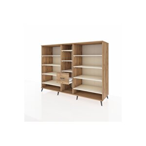 Kronos Dolap 11 Raflı 3 Çekmeceli  220x59x163 Çam-aytaşı/çam