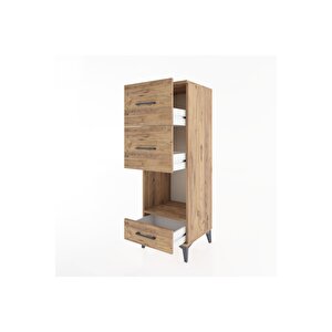 Hyperion Dolap Tek Raflı 3 Çekmeceli 44x44x134 Çam-çam