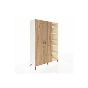 Hyperion Dolap 7 Raflı 2 Kapaklı Tek Askılı 132x44x195 Aytaşı-çam/aytaşı