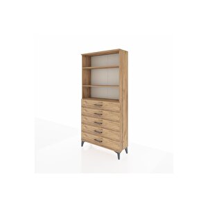 Arges Dolap 3 Raflı 5 Çekmeceli 88x30x182 Çam-çam