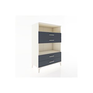 Hyperion Dolap 2 Raflı 4 Çekmeceli 88x44x134 Aytaşı-antrasit