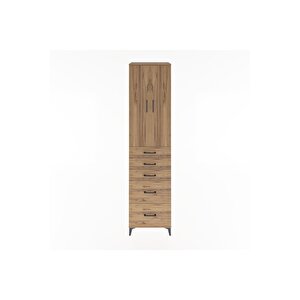 Hyperion Dolap 3 Raflı 5 Çekmeceli 2 Kapaklı 60x44x243 Çam-çam