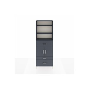 Arges Dolap 4 Raflı 3 Çekmeceli 2 Kapaklı 88x30x243 Antrasit-antrasit