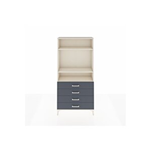 Arges Dolap 3 Raflı 4 Çekmeceli 88x30x182 Aytaşı-antrasit