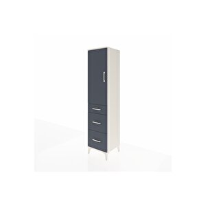 Hyperion Dolap Tek Raflı 3 Çekmeceli Tek Askılı 44x44x195 Aytaşı-antrasit