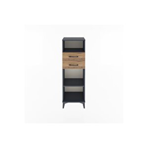 Arges Dolap 2 Raflı 2 Çekmeceli 44x30x134 Antrasit-çam