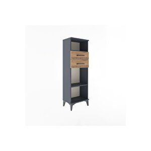 Arges Dolap 2 Raflı 2 Çekmeceli 44x30x134 Antrasit-çam
