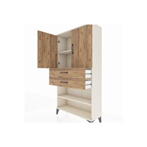 Arges Dolap 3 Raflı 2 Çekmeceli 2 Kapaklı 88x30x163 Aytaşı-çam