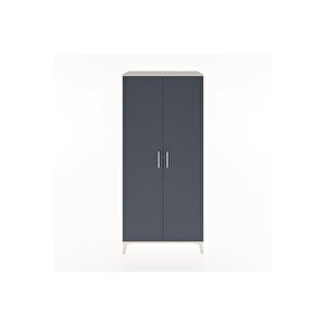 Hyperion Dolap 3 Raflı 2 Kapaklı Tek Askılı 88x44x195 Aytaşı-antrasit