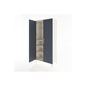 Hyperion Dolap 3 Raflı 2 Kapaklı Tek Askılı 88x44x195 Aytaşı-antrasit