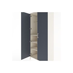 Hyperion Dolap 3 Raflı 2 Kapaklı Tek Askılı 88x44x195 Aytaşı-antrasit