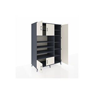 Kronos Dolap 11 Raflı 5 Kapaklı 132x59x195 Antrasit-aytaşı/antrasit