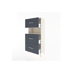 Hyperion Dolap Tek Raflı 3 Çekmeceli 60x44x134 Aytaşı-antrasit