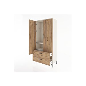 Hyperion Dolap 2 Raflı 2 Çekmeceli Tek Askılı 88x44x195 Aytaşı-çam