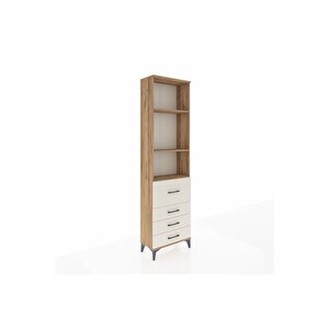 Arges Dolap 3 Raflı 4 Çekmeceli 60x30x221 Çam-aytaşı