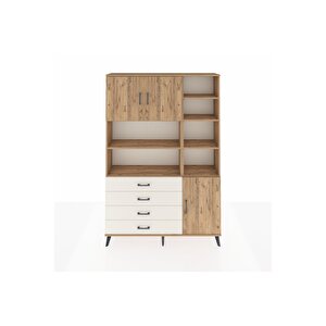 Arges Dolap 9 Raflı 4 Çekmeceli 3 Kapaklı 132x30x195 Çam-çam/aytaşı