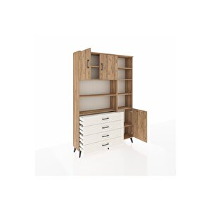 Arges Dolap 9 Raflı 4 Çekmeceli 3 Kapaklı 132x30x195 Çam-çam/aytaşı