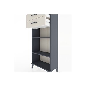 Hyperion Dolap 2 Raflı 2 Çekmeceli 60x44x134 Antrasit-aytaşı