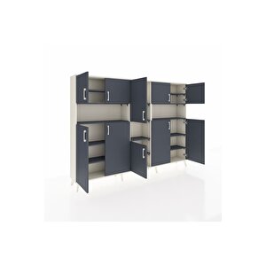 Arges Dolap 14 Raflı 10 Kapaklı 220x30x163 Aytaşı-antrasit