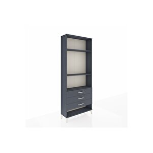 Arges Dolap 3 Raflı 3 Çekmeceli 88x30x221 Antrasit-antrasit