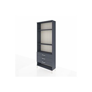 Arges Dolap 3 Raflı 3 Çekmeceli 88x30x221 Antrasit-antrasit