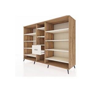 Kronos Dolap 11 Raflı 3 Çekmeceli  220x59x163 Çam-aytaşı