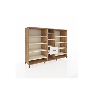 Kronos Dolap 11 Raflı 3 Çekmeceli  220x59x163 Çam-aytaşı