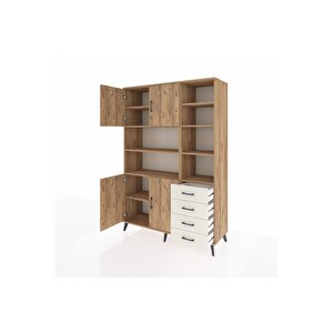 Hyperion Dolap 9 Raflı 4 Çekmeceli 4 Kapaklı 132x44x195 Çam-çam/aytaşı