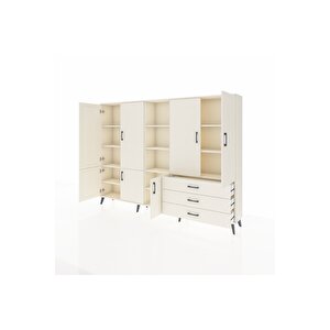 Arges Dolap 11 Raflı 3 Çekmeceli 7 Kapaklı 220x30x163 Aytaşı-aytaşı