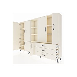 Arges Dolap 11 Raflı 3 Çekmeceli 7 Kapaklı 220x30x163 Aytaşı-aytaşı