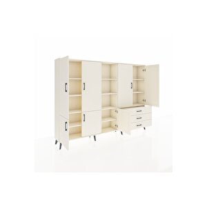 Arges Dolap 11 Raflı 3 Çekmeceli 7 Kapaklı 220x30x163 Aytaşı-aytaşı