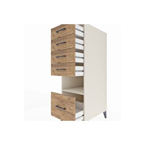 Kronos Dolap Tek Raflı 5 Çekmeceli 44x59x134 Aytaşı-çam