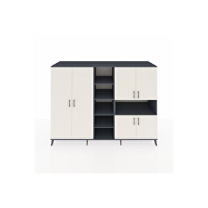 Kronos Dolap 13 Raflı 6 Kapaklı 220x59x163 Antrasit-aytaşı/antrasit