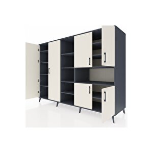 Kronos Dolap 13 Raflı 6 Kapaklı 220x59x163 Antrasit-aytaşı/antrasit