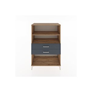 Hyperion Dolap 2 Raflı 2 Çekmeceli 88x44x134 Çam-antrasit