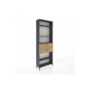 Arges Dolap 4 Raflı 2 Çekmeceli 88x30x243 Antrasit-çam