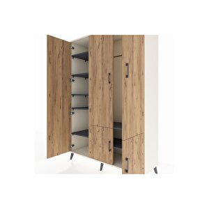 Hyperion Dolap 7 Raflı 5 Kapaklı Tek Askılı 132x44x195 Aytaşı-çam/antrasit