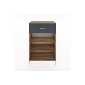 Hyperion Dolap 2 Raflı Tek Çekmeceli 88x44x134 Çam-antrasit