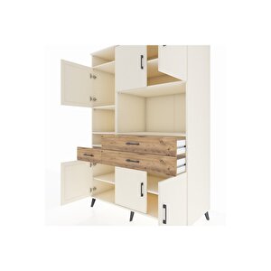 Kronos Dolap 9 Raflı 3 Çekmeceli 6 Kapaklı 132x59x195 Aytaşı-aytaşı/çam