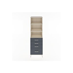 Hyperion Dolap 3 Raflı 4 Çekmeceli 60x44x195 Aytaşı-antrasit