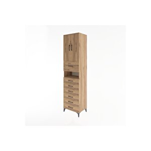 Hyperion Dolap 2 Raflı 7 Çekmeceli 2 Kapaklı 60x44x243 Çam-çam